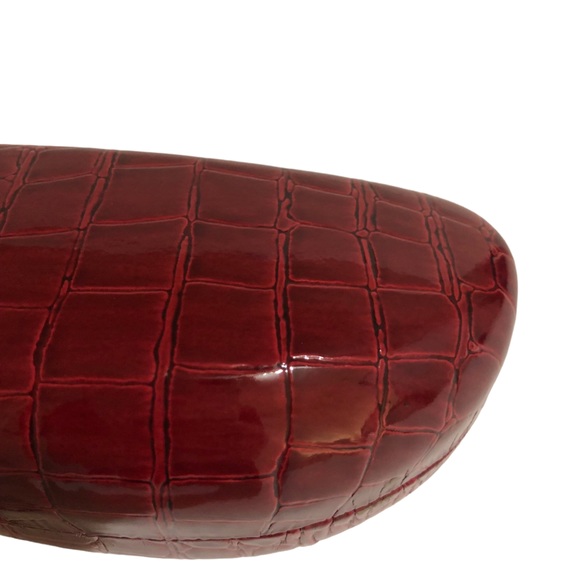 Croco Snake Glasses Case Cloth Hard Clamshell Frame Red Brown Grey Python - Picture 4 of 5